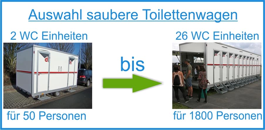 Toilettenwagen von 2 - 26 WC Einheiten von Lampe